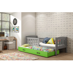 Jednolôžková posteľ Kubus3 Grafit pre teenagerov 200x90 s matracom, rozkladacia - zelená